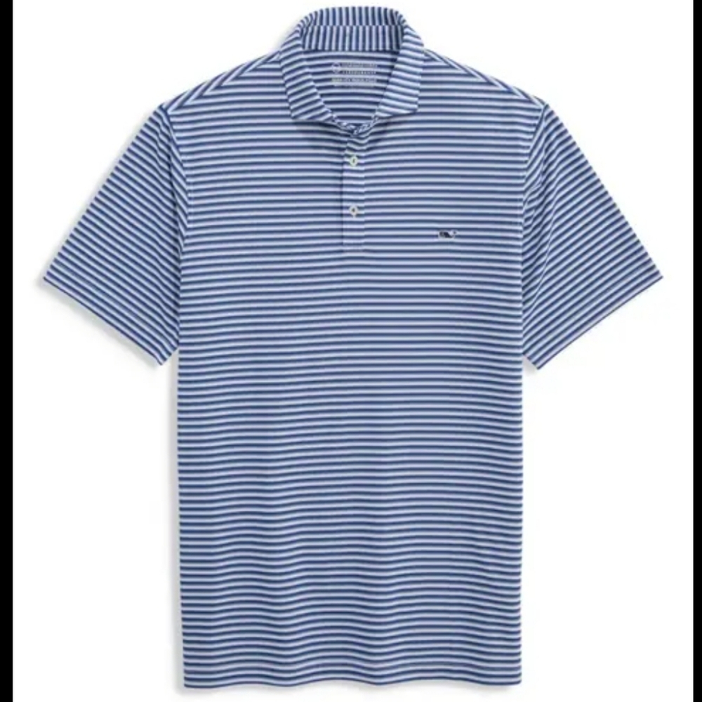 Men's Vineyard Vines Blue Striped Polo Shirt